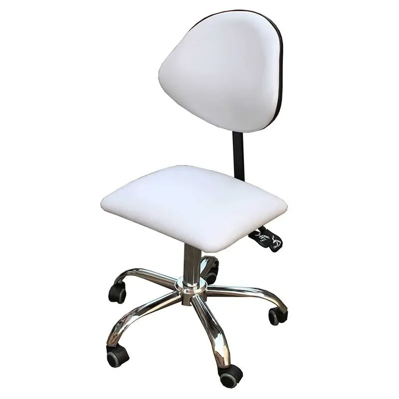 Modern Saddle Massage Chair - Adjustable Leather Drafting Stool with Footrest, Swivel Health-Related Spa Seat for Home Office