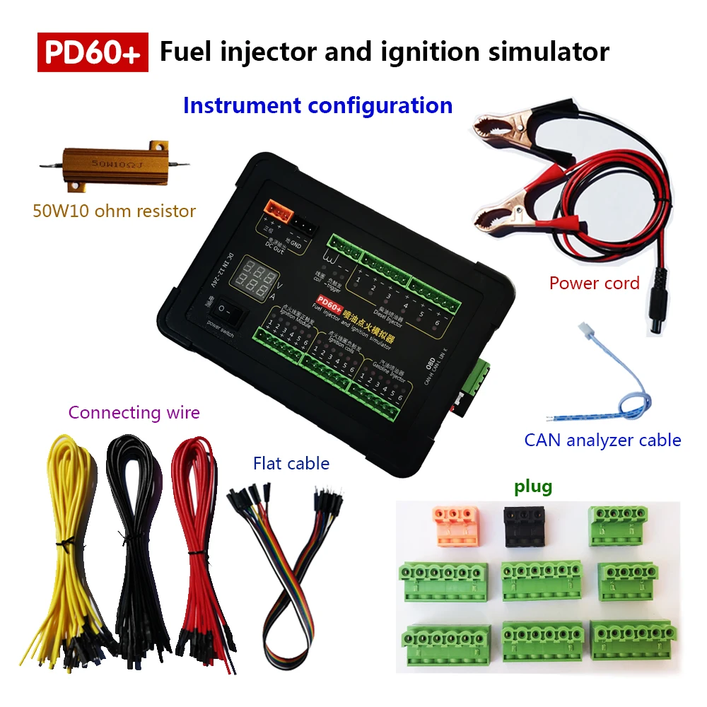 Simulador de ignición por inyección de combustible, plataforma de mantenimiento ECU, equipo de prueba para vehículo de gasolina y diésel, tablero de