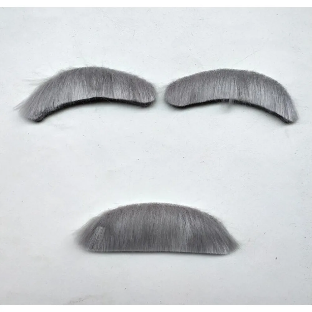 Peruka Dziadka Cos Kostium Przebranie na Scenę Stary Profesor Strój Nakrycie Głowy Broda Fajka i Okulary Akcesoria Imprezowe Rekwizyt