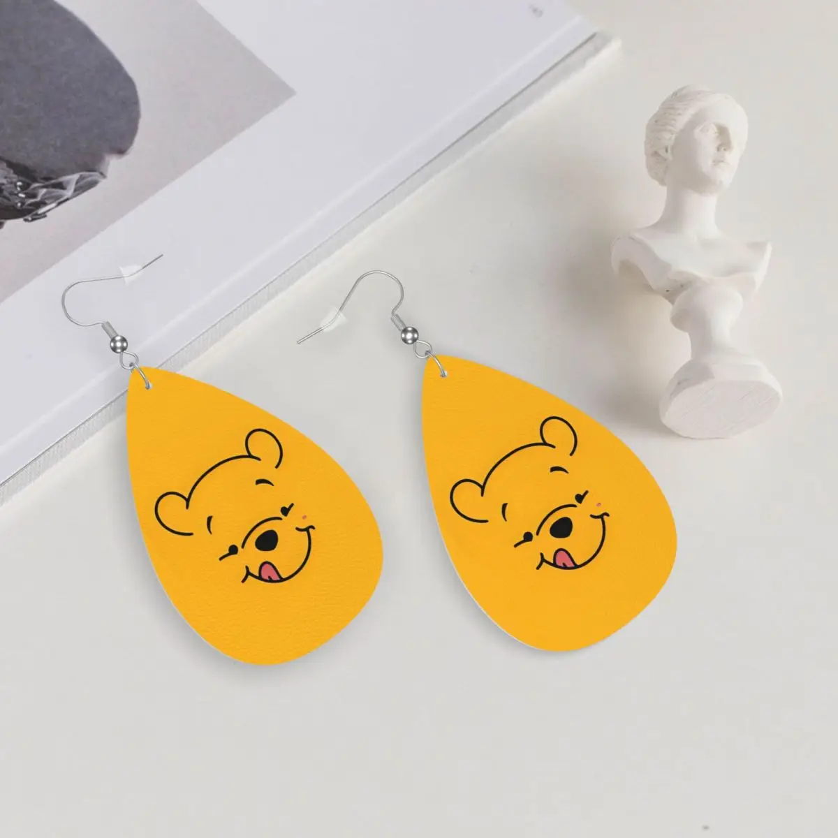 Custom Winnie The Pooh Leather Earrings for Women Dangle Earrings Jewelry Accessories view 5