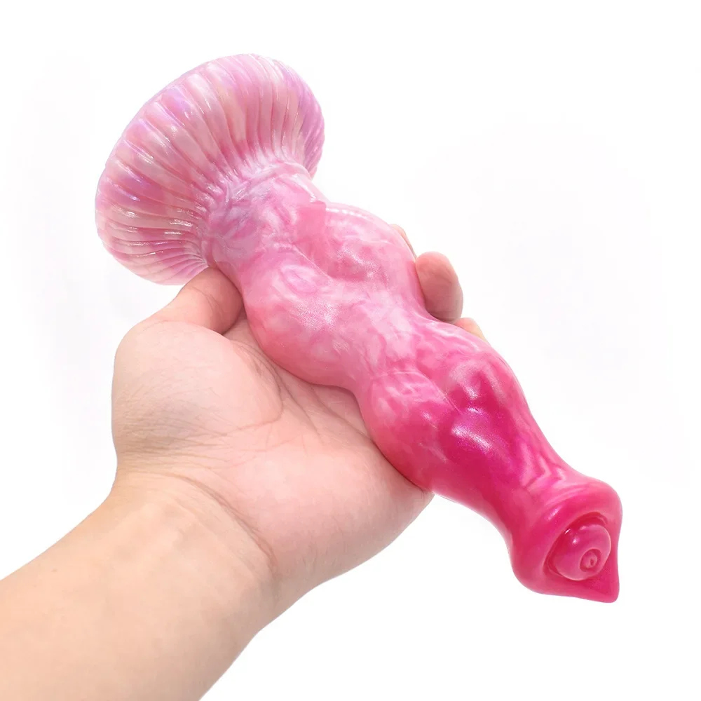 10,82" realistische dierendildo, hondendildo met knoop, fantasiewolf lul buttplug, vloeibare siliconen paardenpenis met zuignap