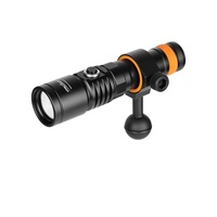 OrcaTorch D710V ,a professional underwater video light with three color light sources, a maximum of 2000 lumens, and 120 degre