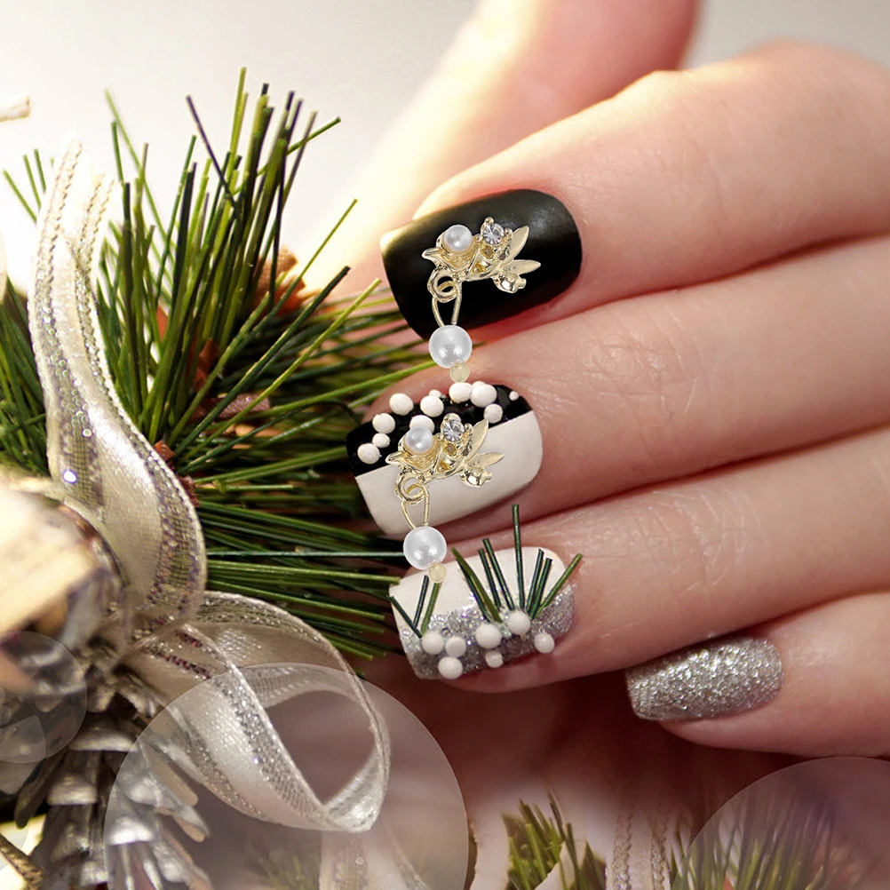 

12pcs Pearl Art Decorations Manicures Diy Fingernail Ornament Unique Nail Charms For Women Artificial Natural Nails Nail Art