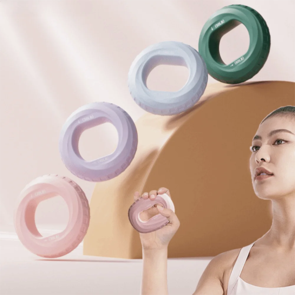 Silicone Material Grip Ring Flexible Texture Dual Resistance Finger Trainer Ergonomic Shape Hand Exerciser Hand Rehab