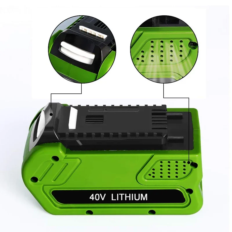 6.0Ah 40V Replacement Lithium Battery for GreenWorks 29472 29462 G-MAX Power Tools 29252 20202 22262 25312 25322 20642 22272