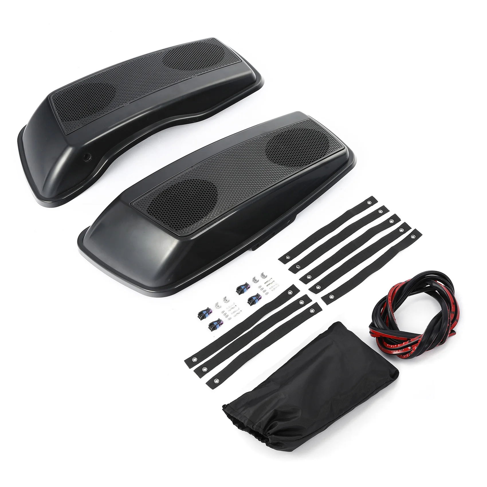 

Motorcycle Saddlebag Lids With 5x7'' Speakers For Harley Touring Street Electra Glide 2014-2023 Unpainted