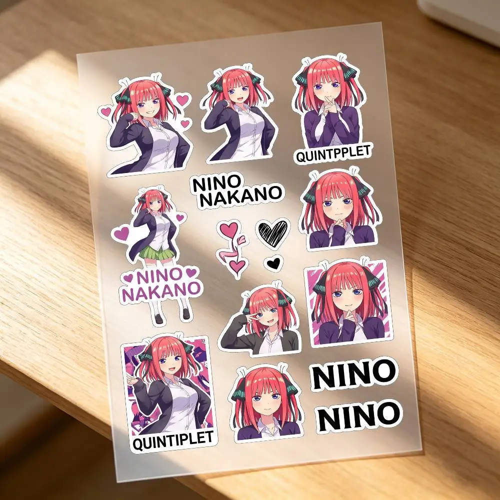 Anime The Quintessential Quintuplets Charaktere Nakano Nino Motorradaufkleber für Motorradkarosserien und Helme, reflektierend