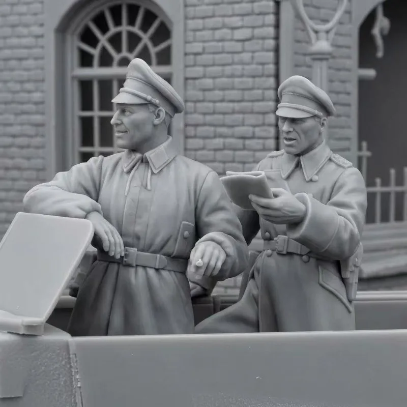 Harzfiguren-Modellbausätze im Maßstab 1:35, historischer Miniatur-Soldat, 2 Personen, Hobby-Diorama, unmontiert und unbemalt, 1003A