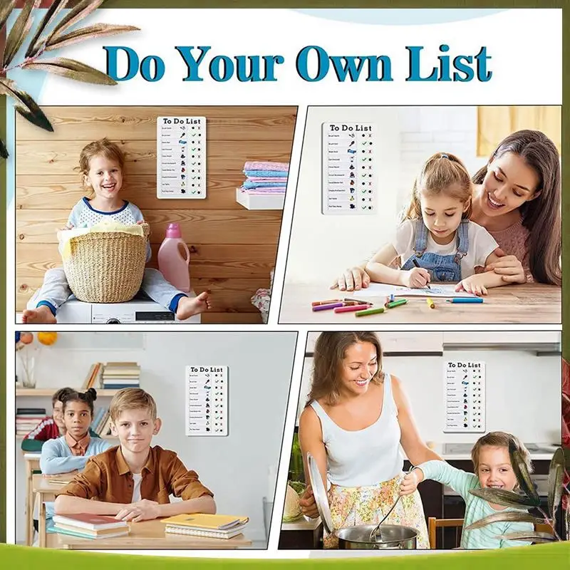 ABDW-Pack Of 3 Memo Boards, Removable Plastic Chore Chart, To-Do List Sliding Boards With 40 Paper