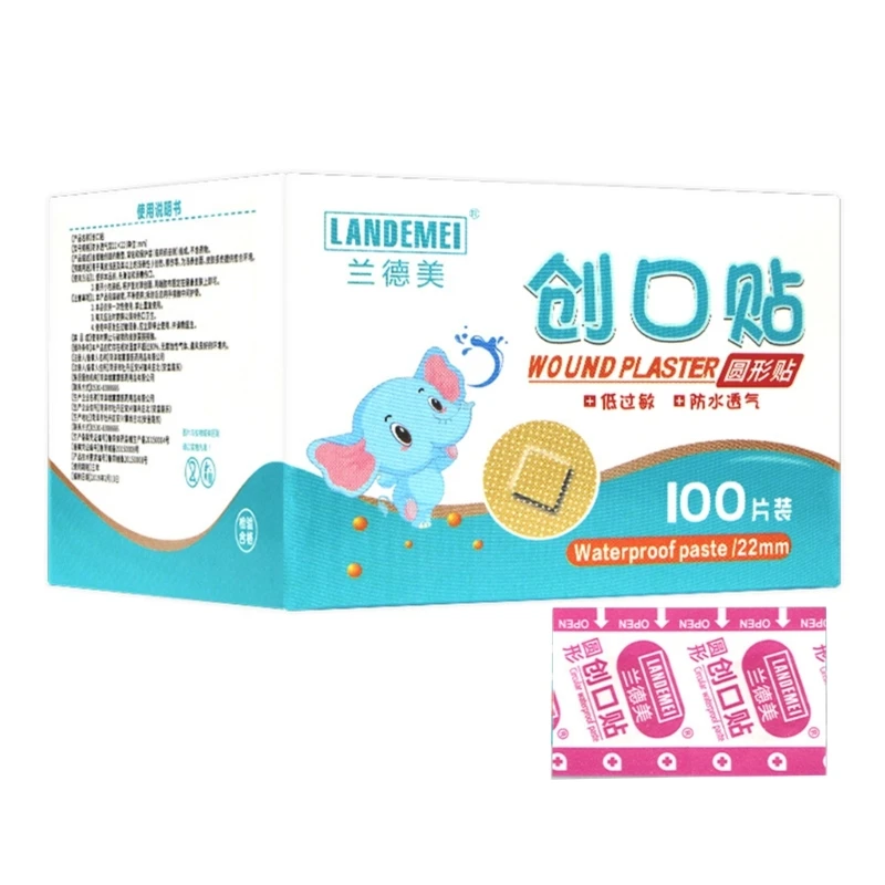 100Pieces/box Medical Ok Bandages Round Cartoon Band-aid Cute Hemostatic Patchs for Girls Boys Children Woundplast