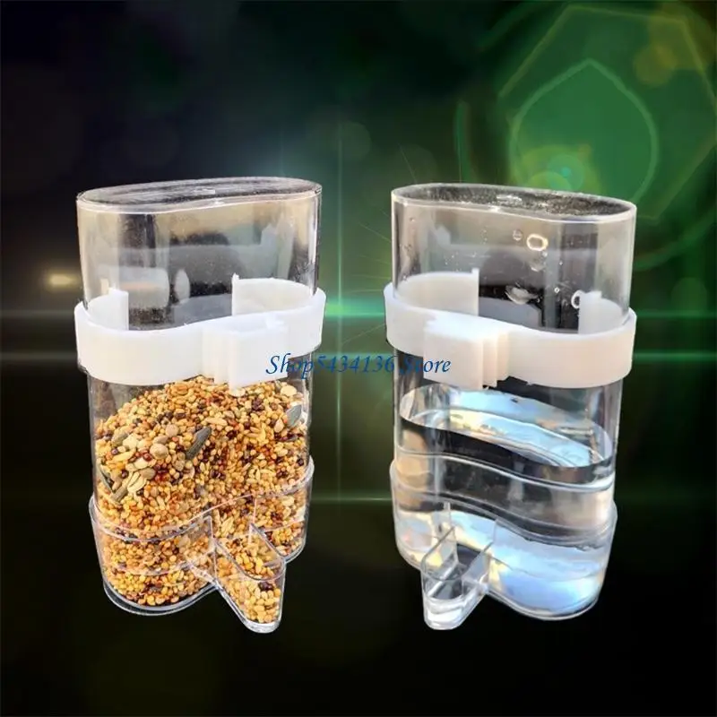 

H7ED Bird Water Dispenser for Cage Automatic Bird Waterer Feeder Parakeet Cage Accessory Clear Drinker Container No Mess