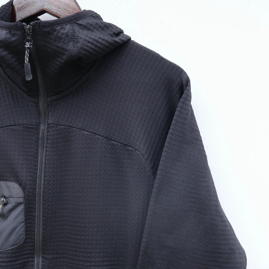 

Outdoor Men's Hooded Jaet Full Zipper id Velvet Polyester Fiber Stand Fit Youth Trend Home Use Autumn Winter Coat