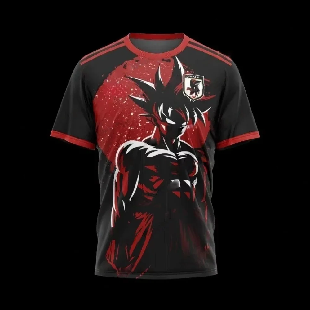 Dragon Ball Vegeta Manga Anime Fußballtrikot für Kinder, Jungen und Mädchen, schnell trocknend, atmungsaktiv, für Spieltraining, Fan-Sport, Ärmeloberteile – Detail 4