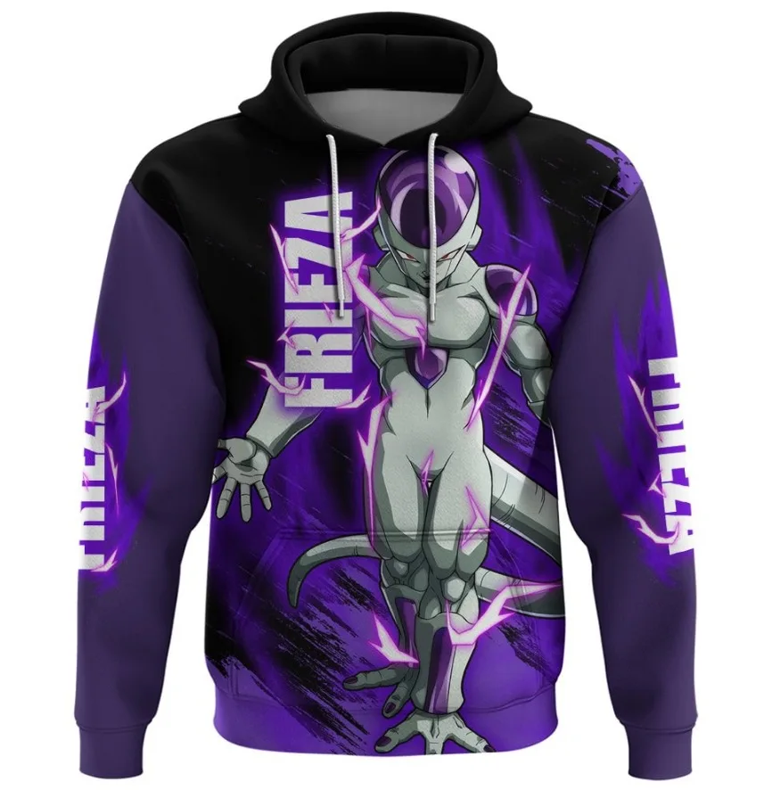 Dragon Ball motion Hoodie Anime Son Goku Piccolo Print Hooded Pullovers Tops Loose Long Sleeves Harajuku Clothes Fleece Hoodies