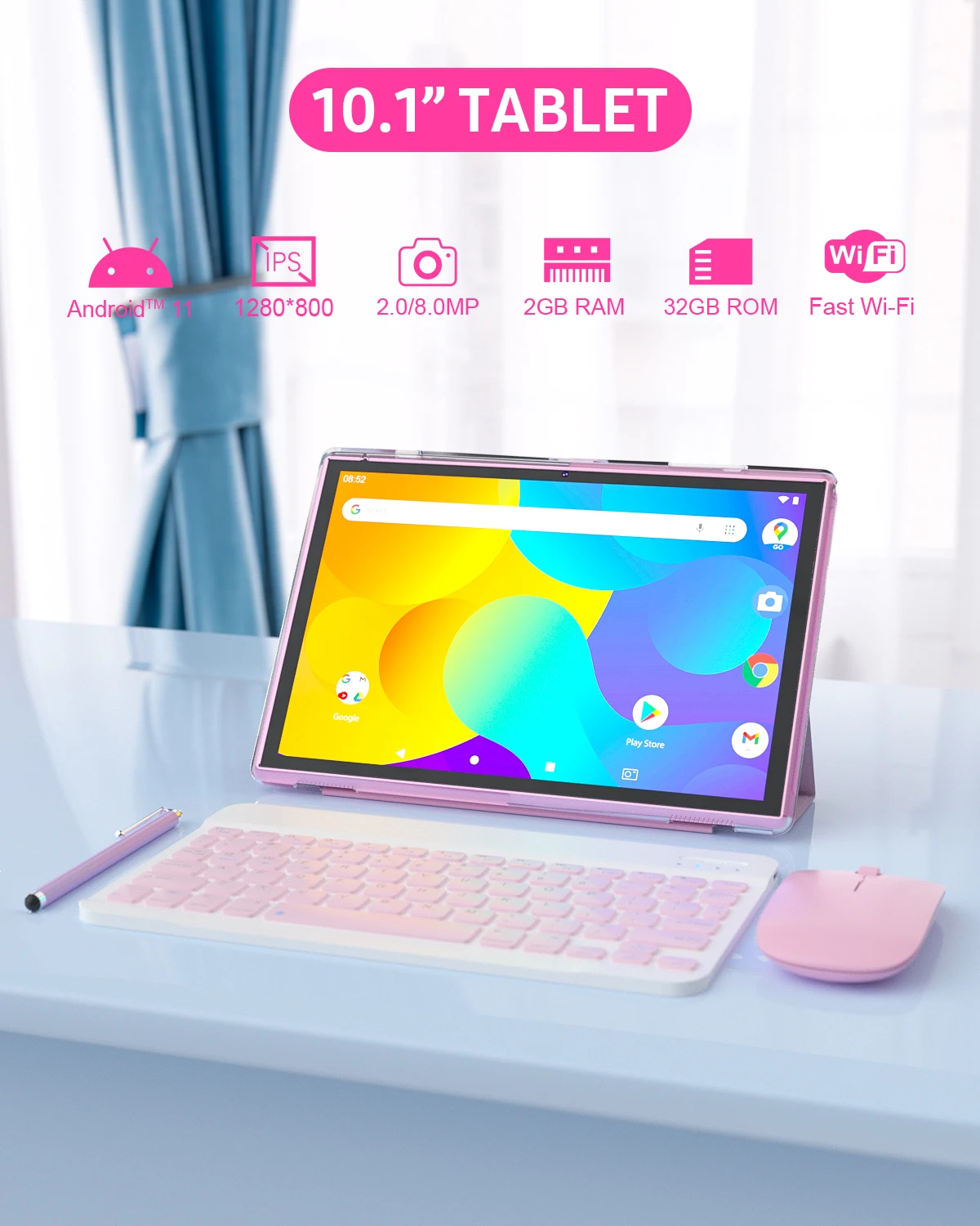 3GB RAM 10.1 Inch 2-in-1 Business Education Tablet PC with Keyboard Case Mouse Pen