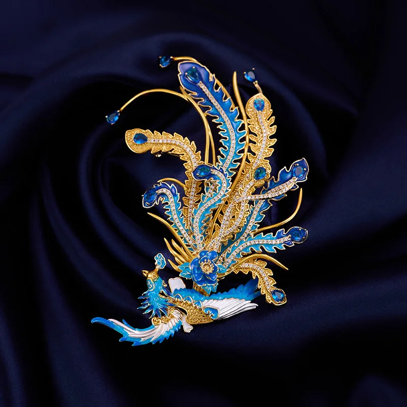 Phoenix Brooch Luxury Pin Accessory Coat Rising Phoenix Chest Flower Animal Corsage Jewelry Banquets Birthday Gifts for Women