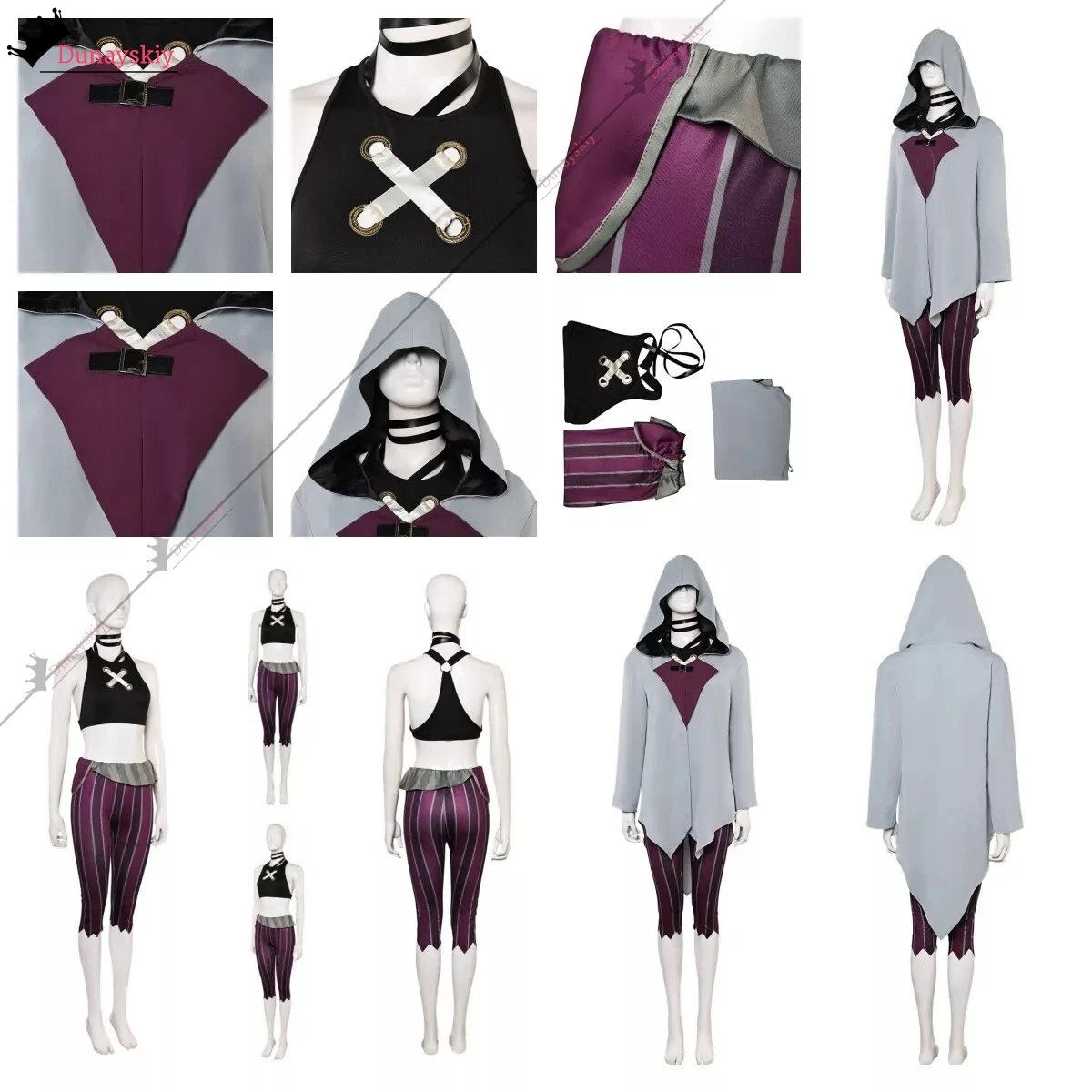 Arcane Cos LOL Powder Jinx Косплей Костюм Накидка Женский Костюм Брюки Парик Комплект Одежды Для Девочек Наряды Хэллоуин Вечеринка Ролевая Игра Костюм8