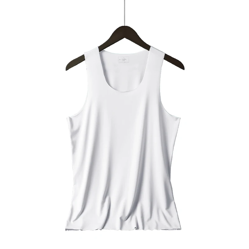 Men's Vest, Ice Silk, Seamless, Fitness, Summer, Slim Fit, Tight-Fitting, Breathable Underwear, Youth Sports, Sleeveless Undershirt image 3