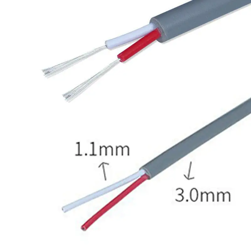 AWG 2464 OD3.0mm Grey 2 Core copper clad steel Copper wire 3.0mm OD 2464 sheath Cable Factory High quality