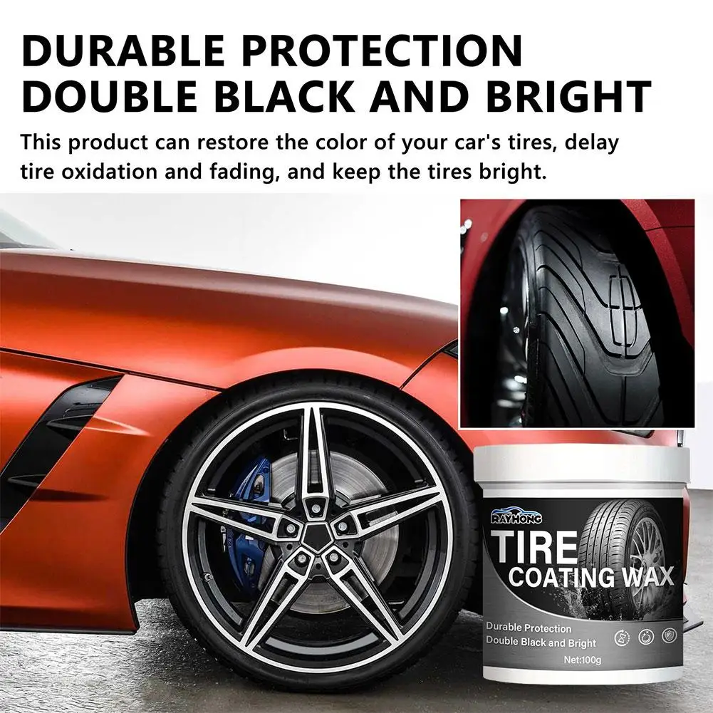 100g Durable Tire Cleaner Paste Auto Rubber Parts Shiny Paste And Tire Brightener Protector For Car