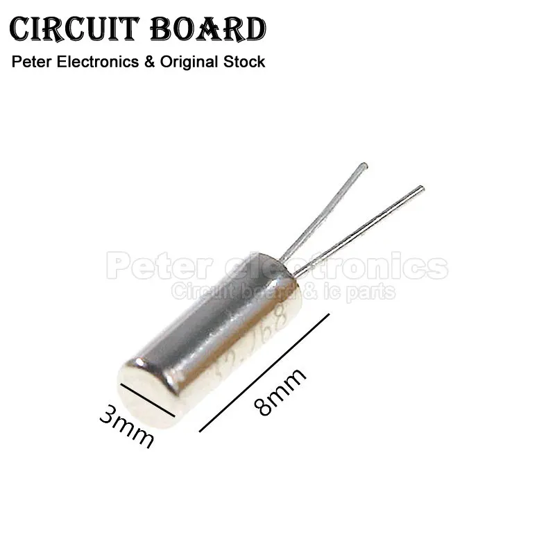(5pcs) Cylindrical Crystal Oscillator 2*6mm 32.768K 32K 38.4K 60K 76.8K 6M 7.3728M 8M 12M 16M 20M 24M Hz