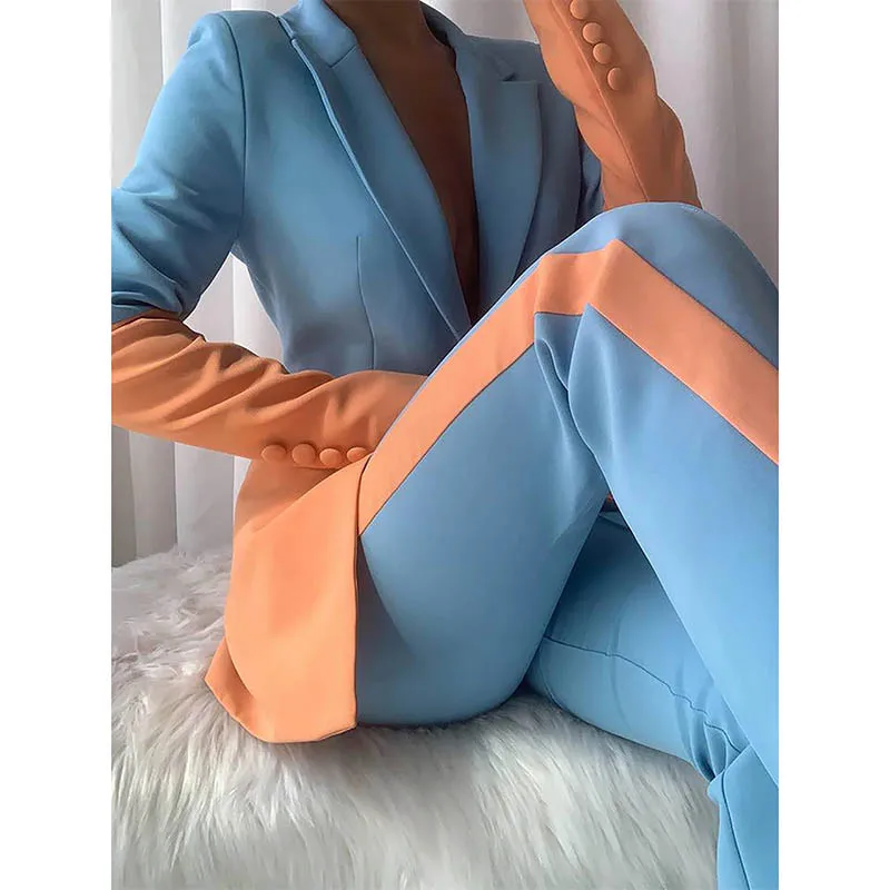 Simple Women Pants Suits Slim Fit Evening Party Ladies Wear For Wedding Loose Wide Leg Two Pieces