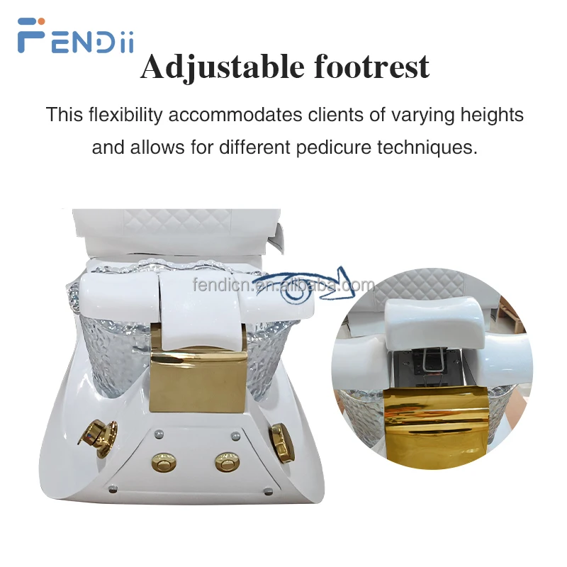 Mobili per salone di bellezza Poltrona da massaggio moderna per pedicure per piedi in oro bianco per uomo
