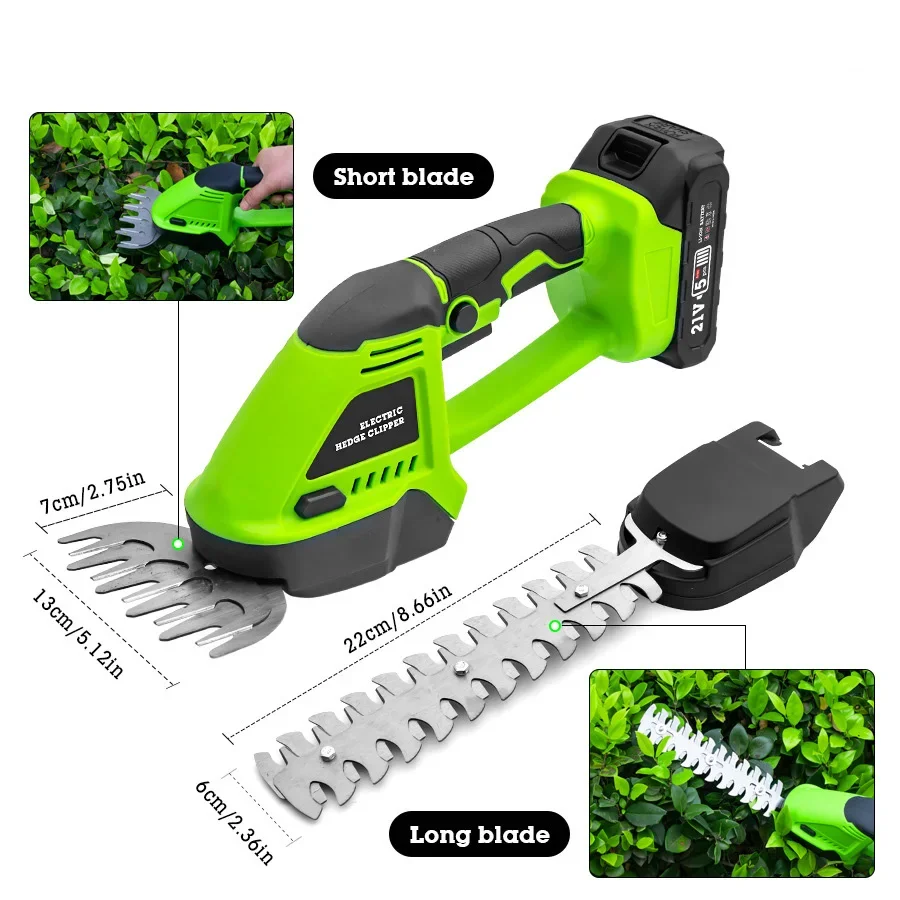 21V Electric Fence Scissor Handheld Wireless Charging Lawn Trimming Lithium Battery Scissors Green Belt Horticultural Scissors