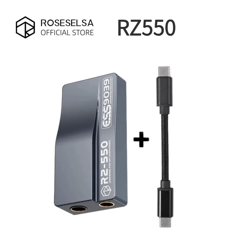 ROSESELSA RZ550 Портативный HIFI усилитель для наушников USB C ЦАП AMP ES9039Q2M DSD256 Декодирование типа c/блигning на выход 3,5/4,4 мм ROSESELSA RZ550 Портативный HIFI усилитель для наушников USB C ЦАП AMP ES9039Q2M DSD256 Декодирование типа c/блигning на выход 3,5/4,4 мм