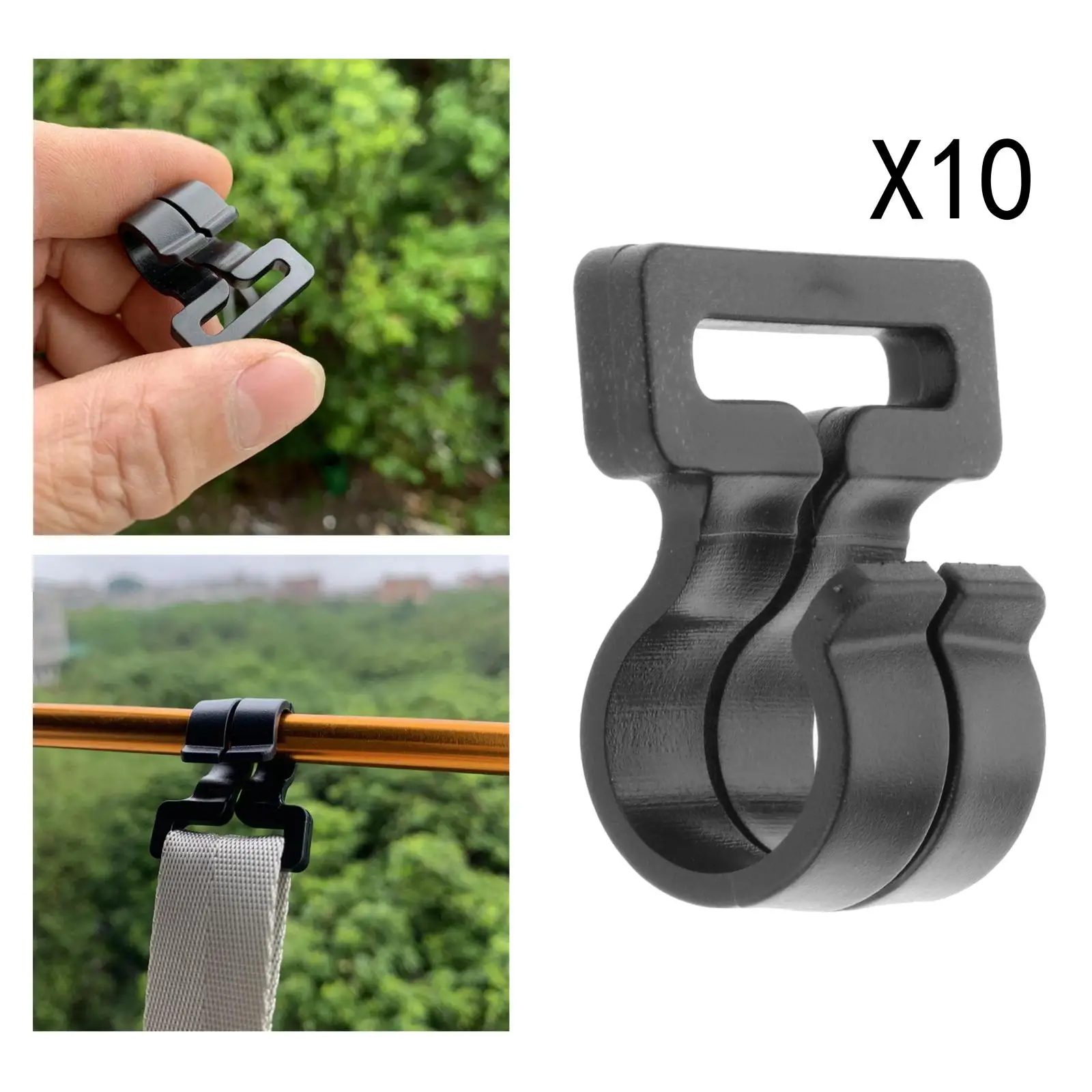 10 Pieces Camping Tent Pole Hook Awning Hooks Inner Hanger Clips Nylon High Quality Replacement Tent Pole Hooks With Bifurcation