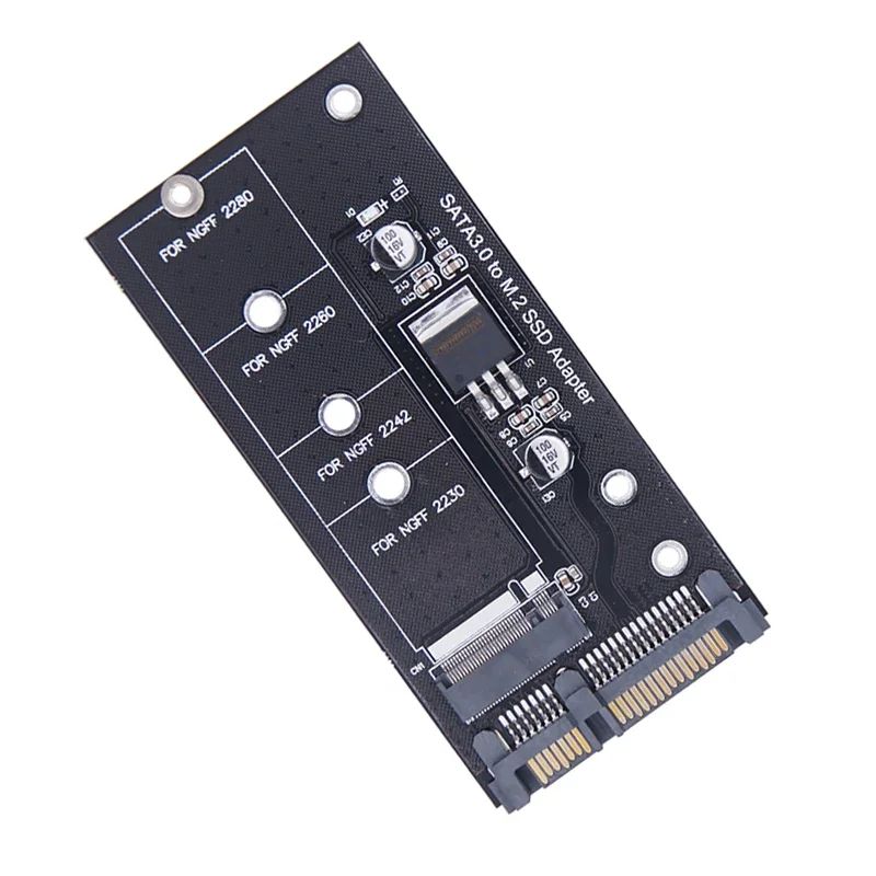 Adaptateur M2 SATA adaptateur M2 vers SATA convertisseur M.2 vers SATA 2.5 "SATA3.0 6Gbps carte Riser clé B Support 2230 2242 2260 2280 M2 SSD