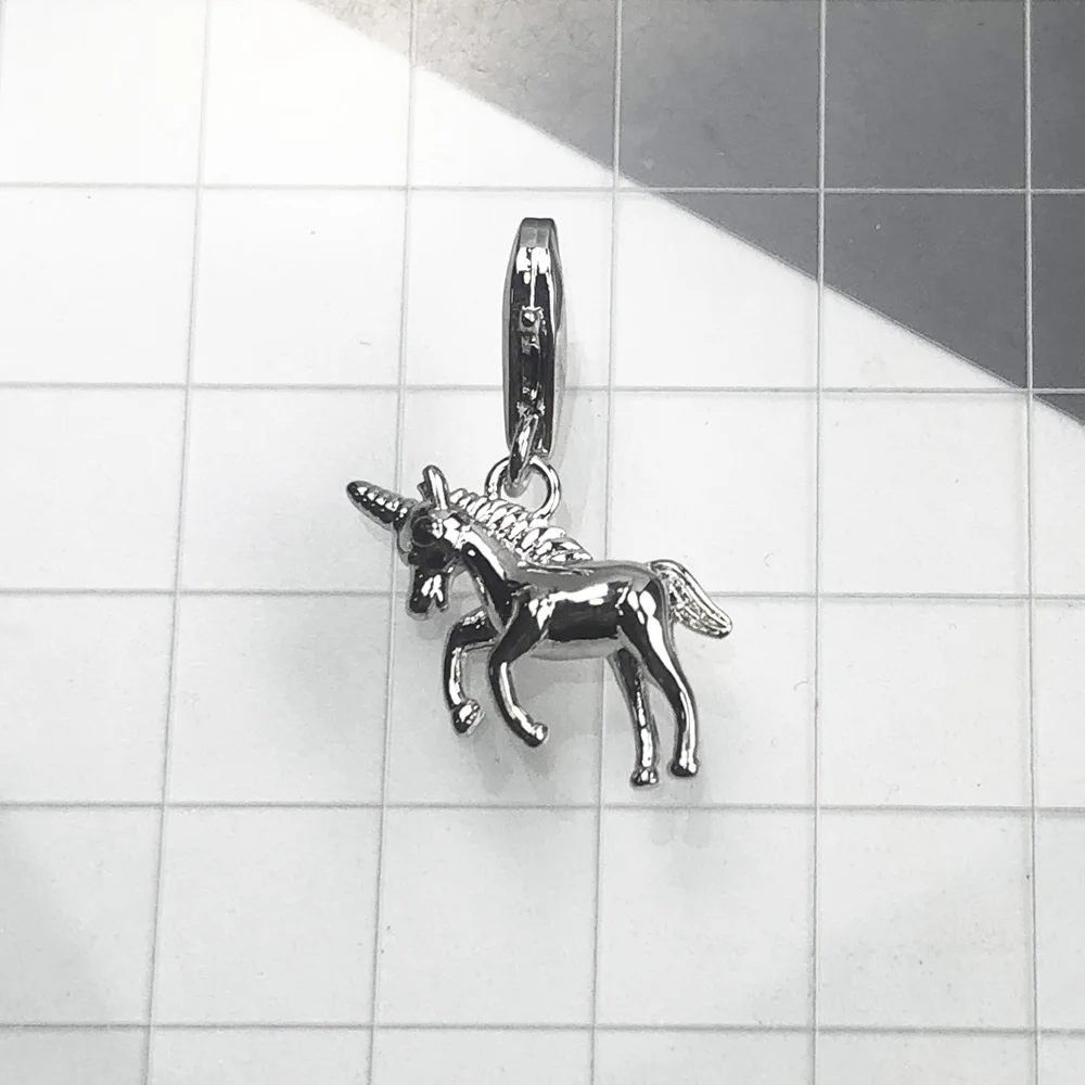 Hängender Anhänger Einhorn, neuer edler Schmuck, echtes 925er Sterlingsilber, Vintage-Geschenk für Damen und Herren – Detail 7