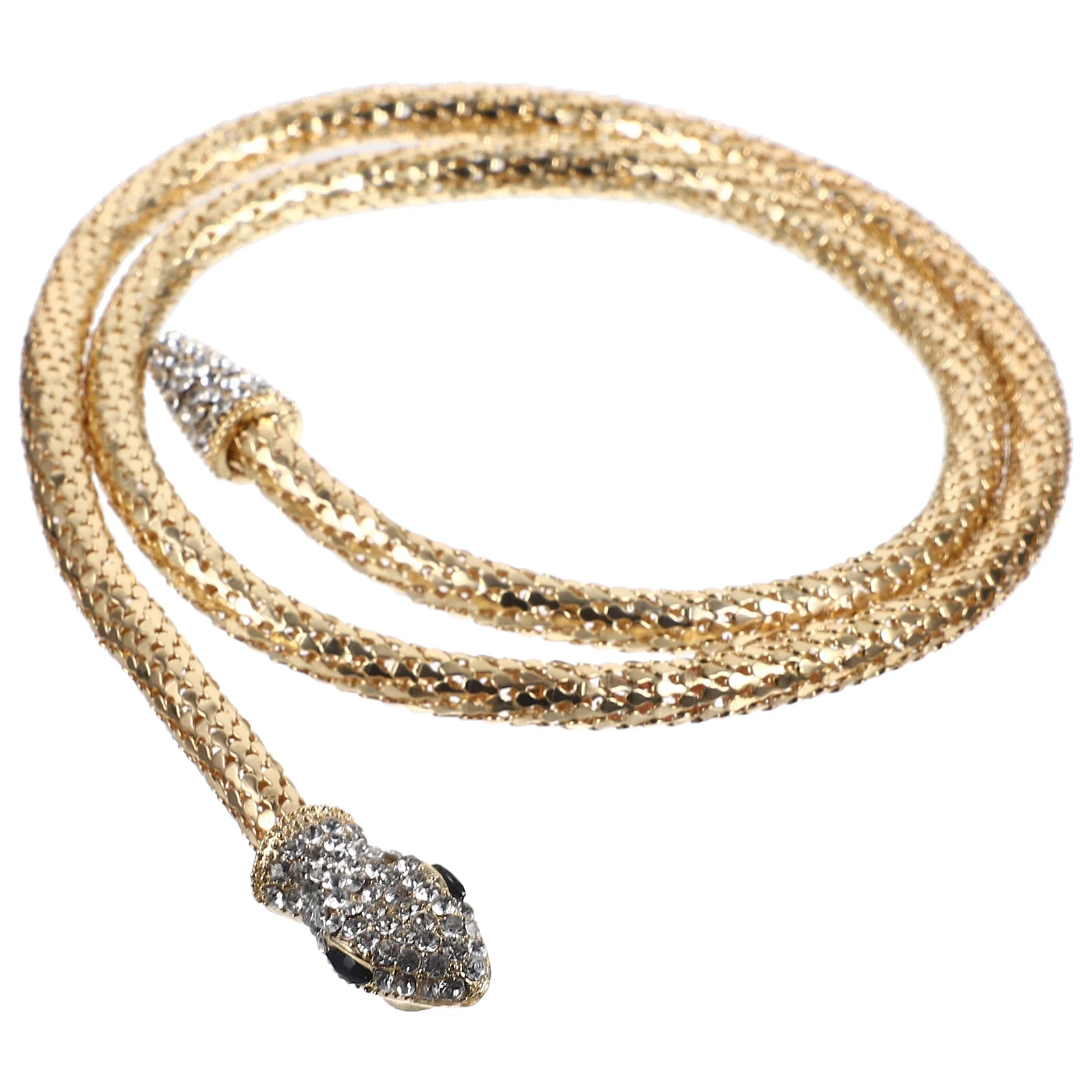 

Flexible Snake Necklace Choker Bendable Wrap Neck Collar Alloy Material Safe for Skin Stylish Costume Accessory