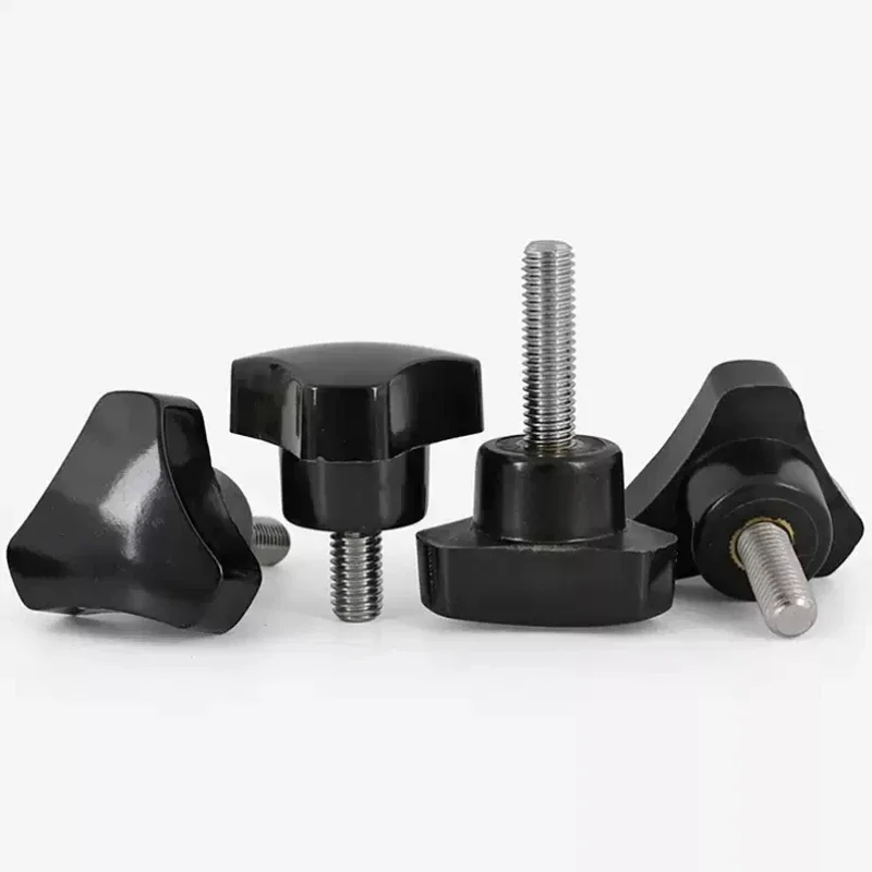 M4-M8 304 Stainless Steel Hand Screws | Arc Knob Triangle Bakelite Handle | High-Quality Rotating Rubber Head Bolts