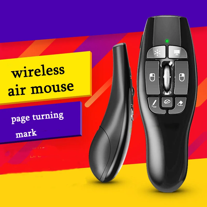 

New 2.4G Wireless Air Mouse With Scroll Wheel Remote Control Projection Pen Fly Mouse For Presenter PPT PC Windows Android TV