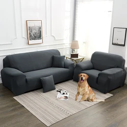 Fundas elásticas de Color liso para sofá, seccionales sala estar cubiertas, 1/2/3/4 asientos sofa cubredores cover navideño cubre 3 sillones con reposabrazos 2 4 chaiselongue y forro dos Sólido Funda Protectora Plazas