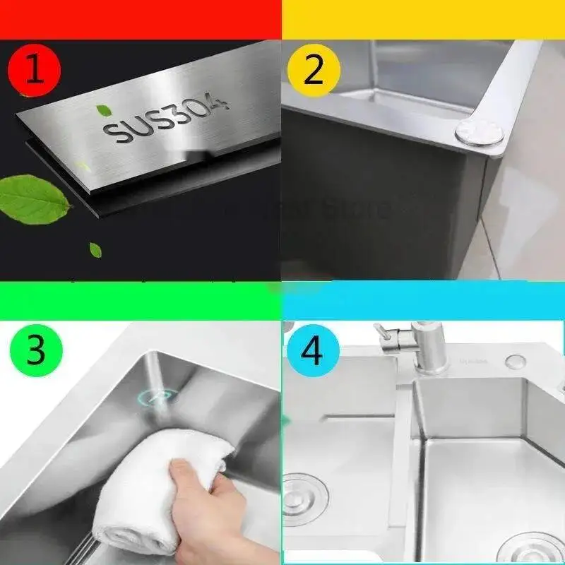 Special-shaped Corner Kitchen Single Slot Designer Sinks Stainless Steel Sink Household Washbasin Creative Kitchen Accessories Y