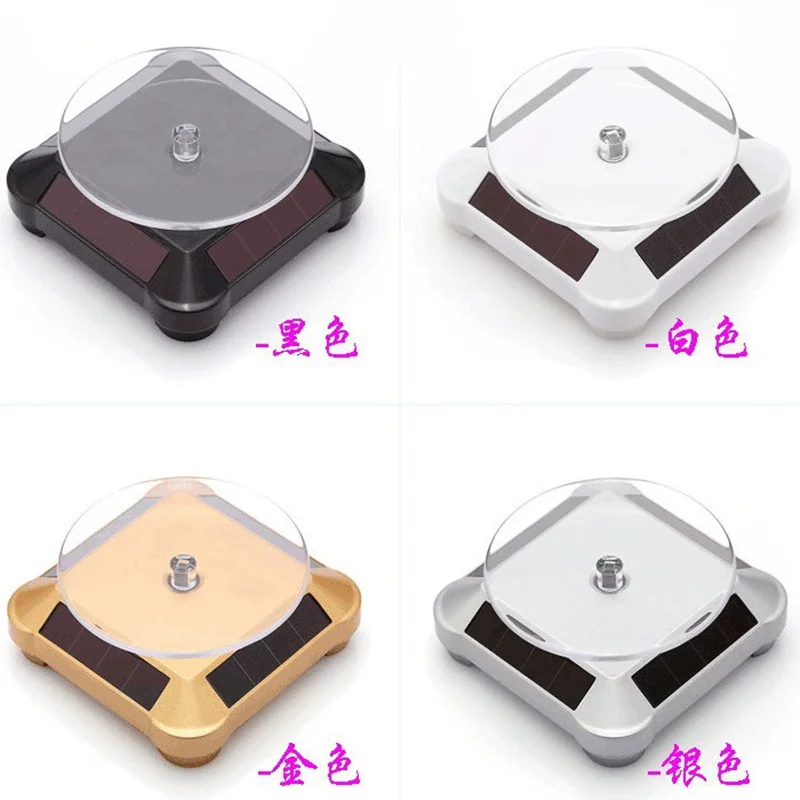 طاولة دوارة صغيرة حامل عرض بالطاقة الشمسية تصوير الفيديو حامل مجوهرات طاولة دوارة سوار عرض المنتج حامل عرض اليشم