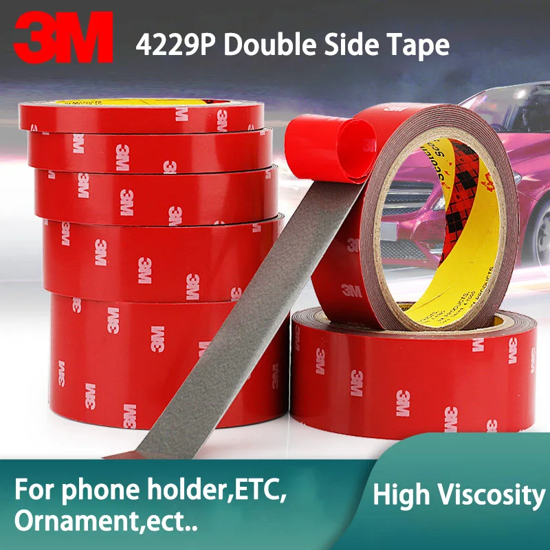 3M 4229P 1/5Rolls Double-Sided Adhesive Tapes, High Viscosity Tape for Wall Hook Recorder Logo, High Temperature Resistant Patch
