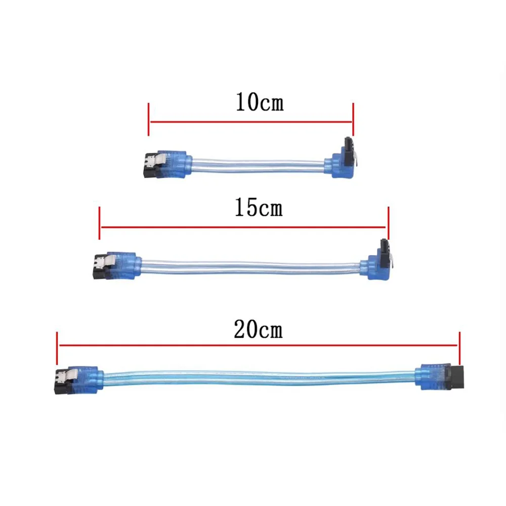 5PCS SATA3 high speed hard drive data cable SATA 8P 3.0 III 6GB/S 15/20/30/50cm straight&curved head Double-ended iron shrapnel