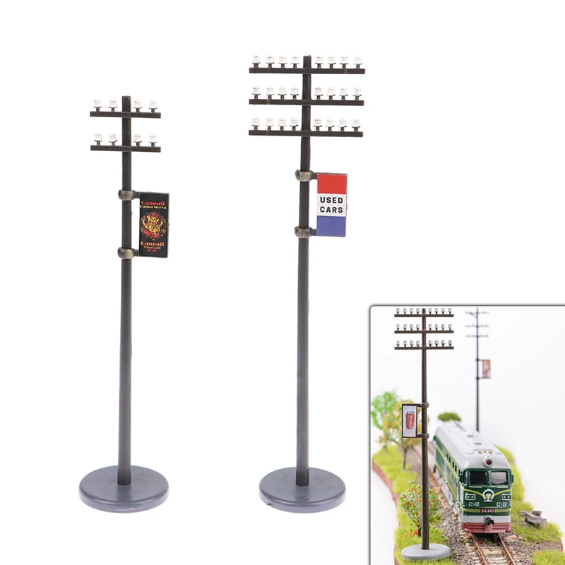 High Quality 3pcs/set 1:42/1:87/1:100 Electric Line Pole Model for Train Microlandscape Mini Scenery DIY Decor Accessories