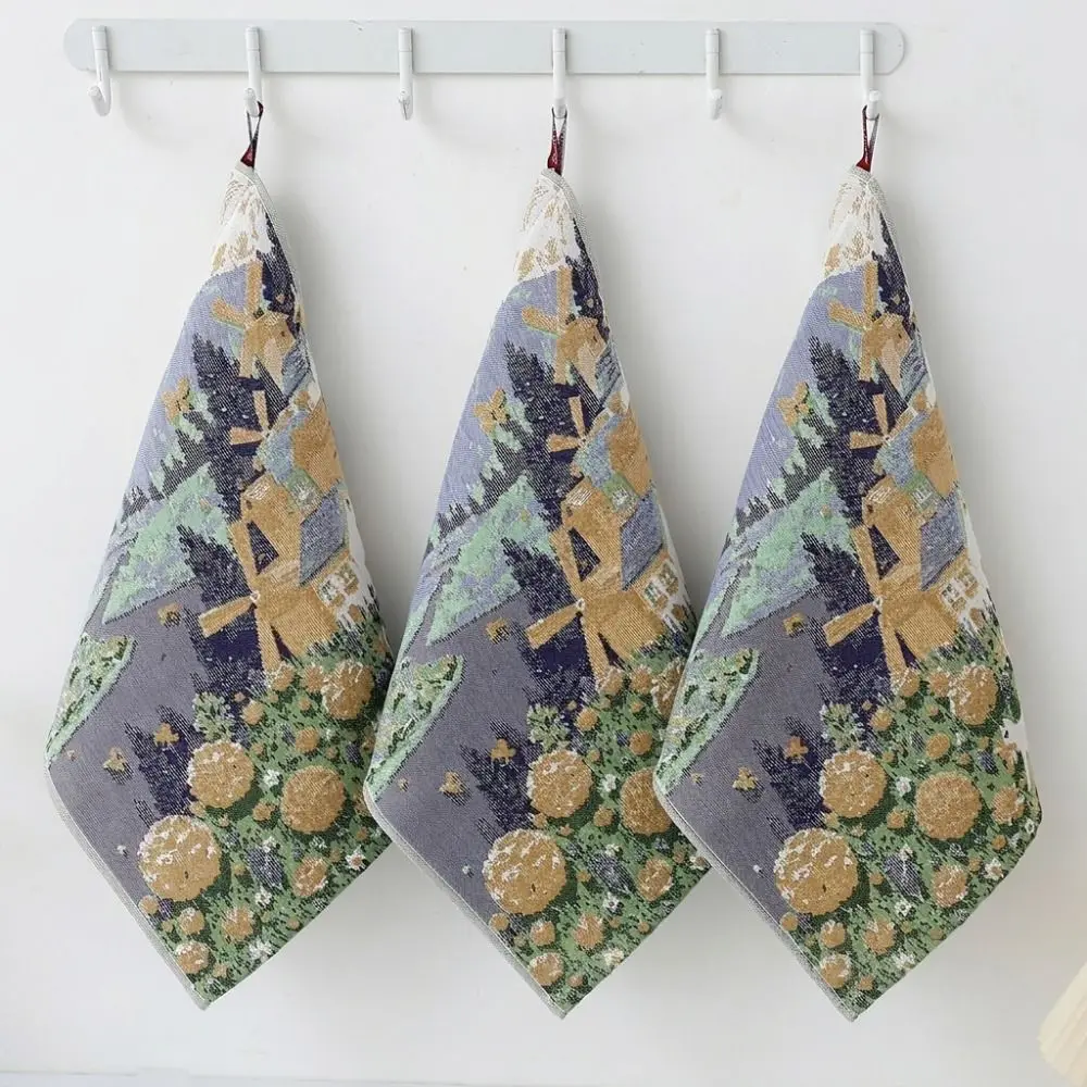 34x40cm Large Hand Towel 4 Layer Cotton Gauze Decorative Kitchen Towel Quick Dry Pure Cotton Dish Cloth Home Restaurant