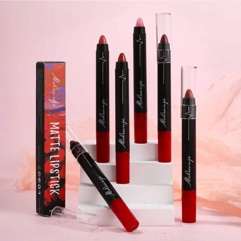 Pomadka do ust Nude Velvet Matte, długotrwała, wodoodporna, dobrze koloryzująca, nieprzywierająca do kubka, błyszczyk do ust, kredka do ust, kosmetyki dla kobiet.