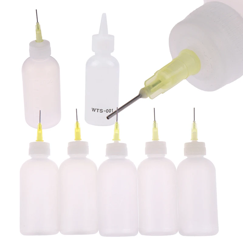 50ml พลาสติก Dispensing เข็มหัวฉีดเข็มฉีดยาขวดกาวเจลหม้อแอลกอฮอล์นํามาใช้ใหม่ DIY Handmade ภาชนะ