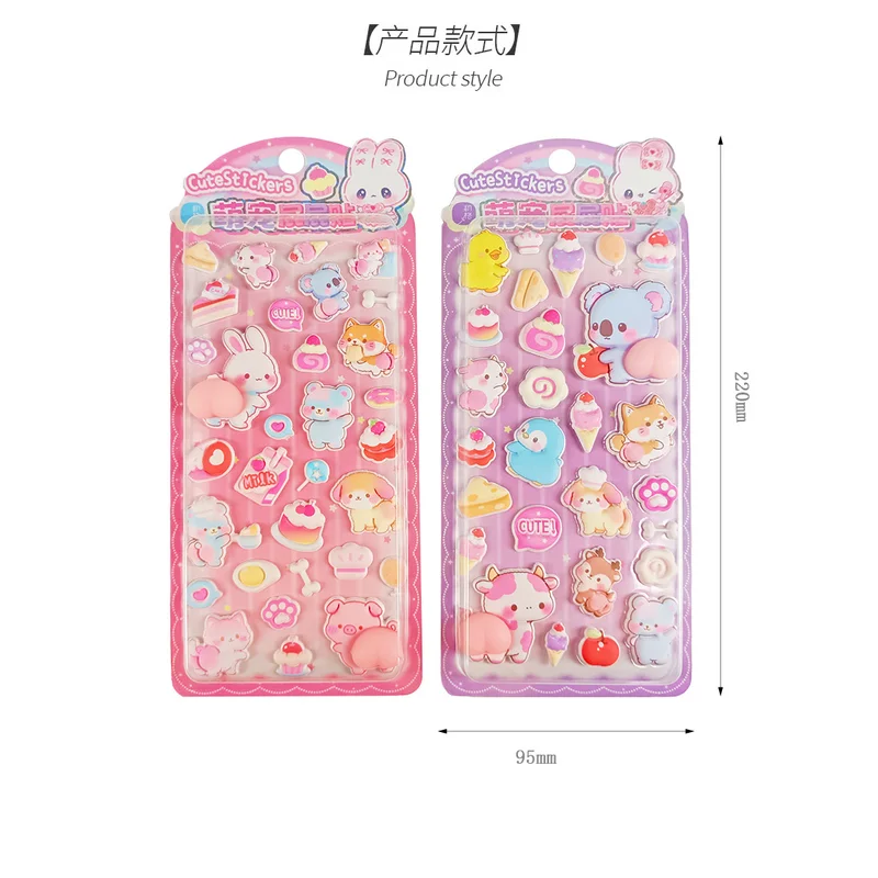 1 Uds. De pegatinas Kawaii suaves y bonitas de conejo pequeño 3D, pegatinas relajantes a tope, pegatinas decorativas para libros móviles DIY, regalo de Festival