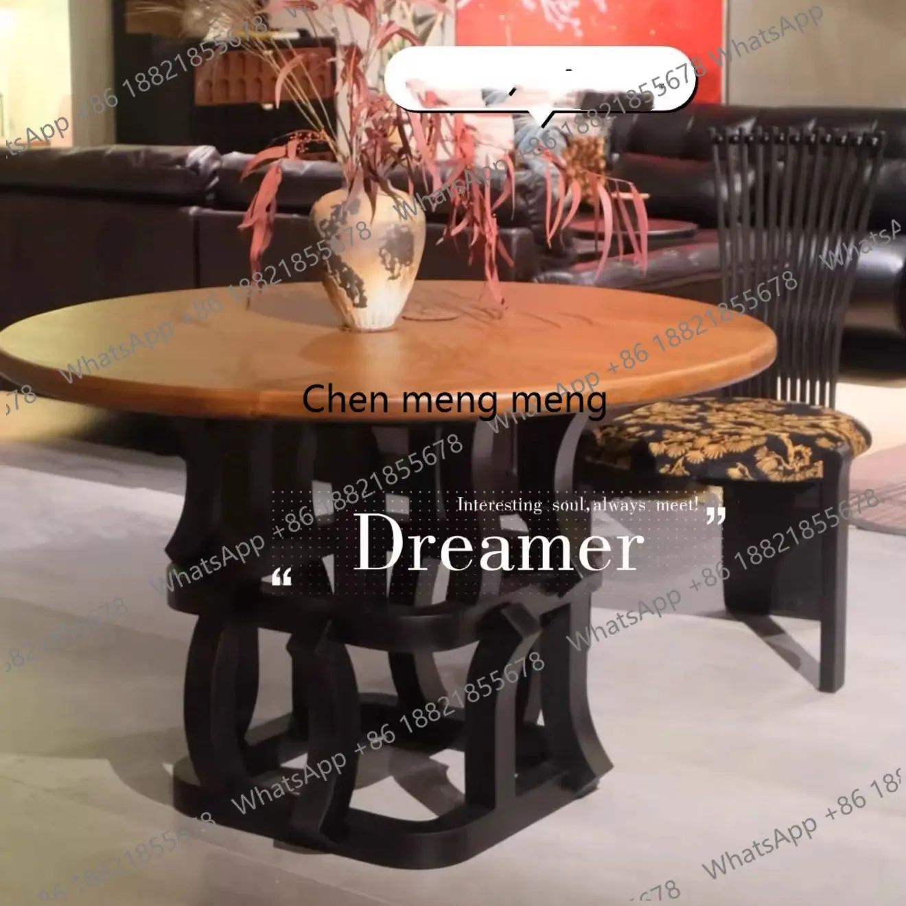 

Отличные скидки! Стол круглый из массива дерева в средневековом стиле, обеденный стол премиум-класса, в стиле ваби-санди, ретро-минимализм, для небольшой квартиры, французский круглый стол.