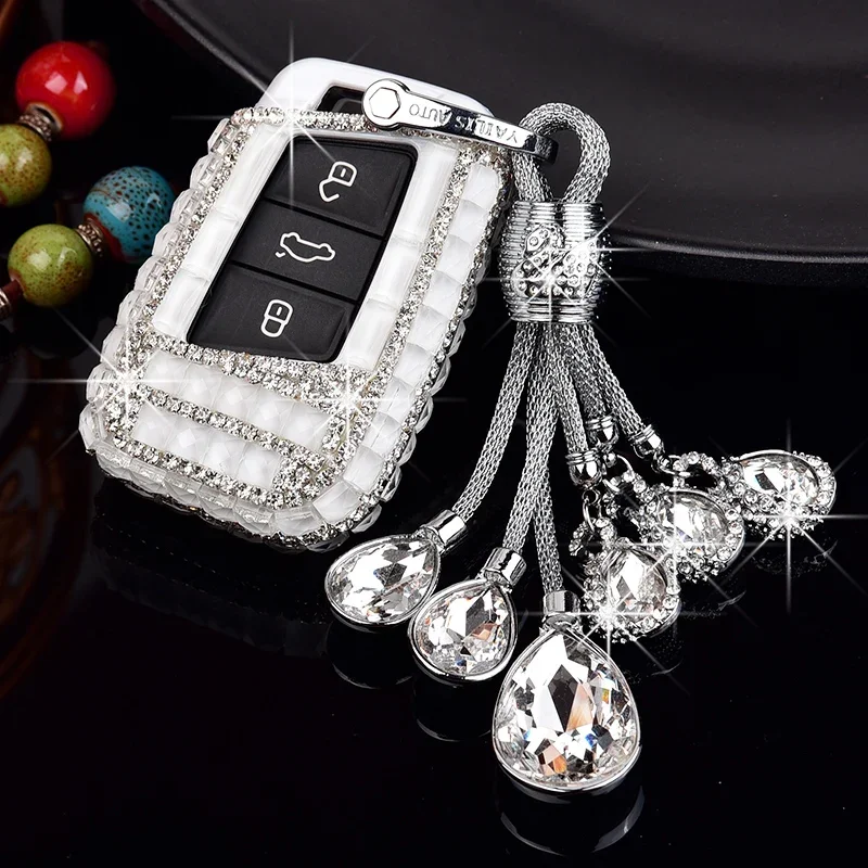 

Fashion Sparkling Diamond Car Key Cover For VW Volkswagen Magotan B8, Passat, Golf, Skoda, Lavida Bora Superb A7 CC Accesorios