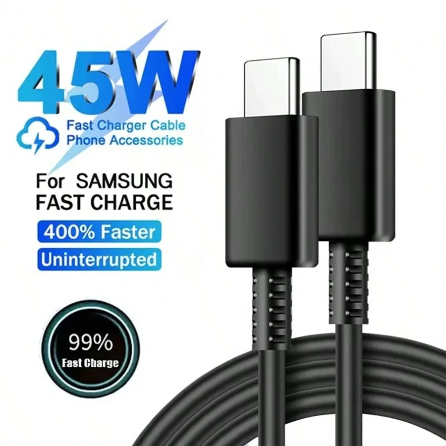 

5A PD 45W USB C Super Fast Charging Type C Cable for Samsung S21 FE S22 Plus S23 S24 Ultra Note 20 A14 A15 A33 A34 A53 A54 A55