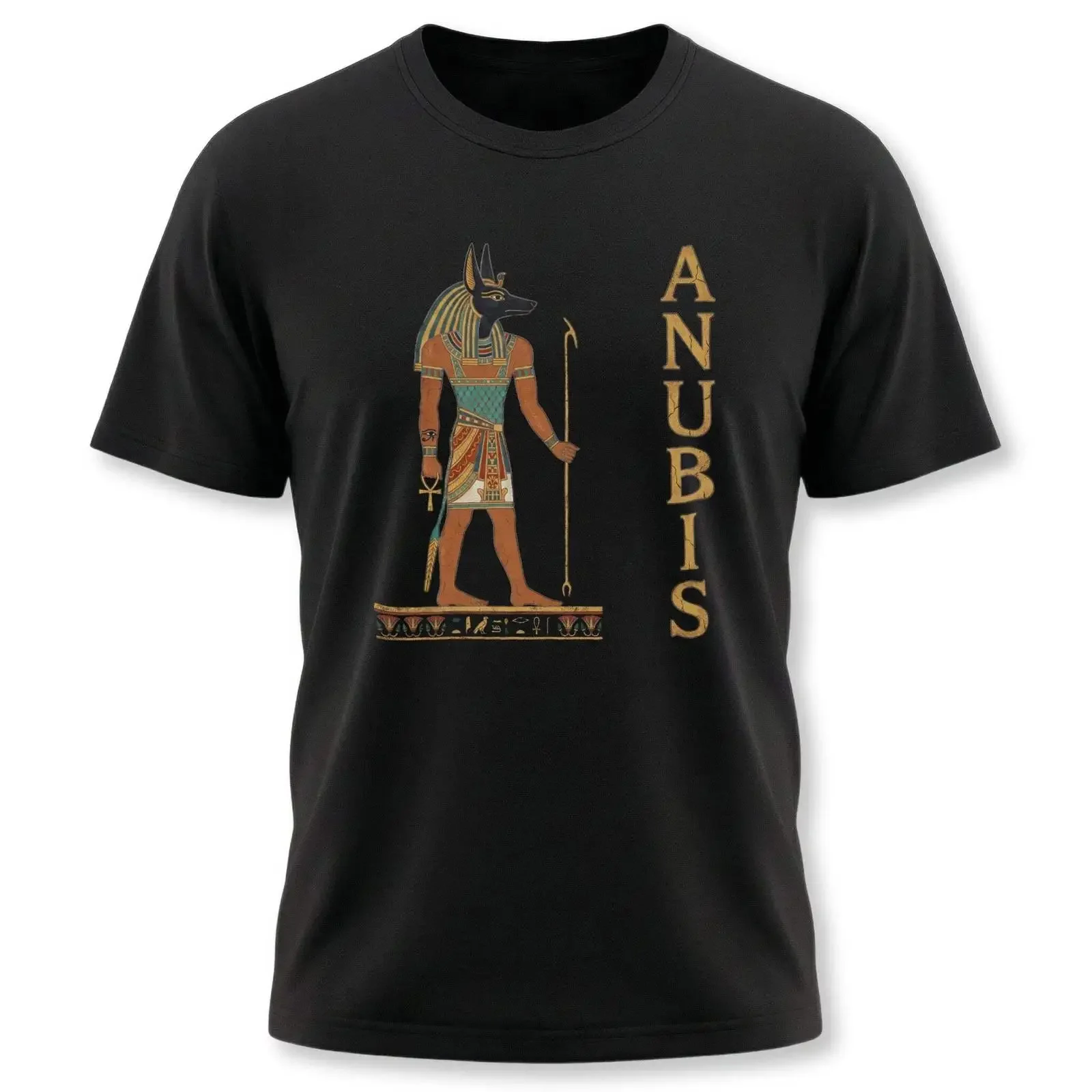 Anubis Jackal God T Shirt Ancient Egyptian Mythology  vintage Washed Slightly designer clothes Top For Everyday Wear Stretched
