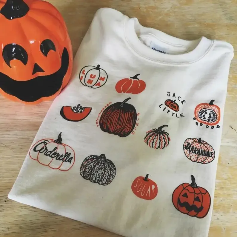 Pumpkin T-Shirt, Halloween Shirt, Screen print shirt, Foodie Gift, Clothing Gift